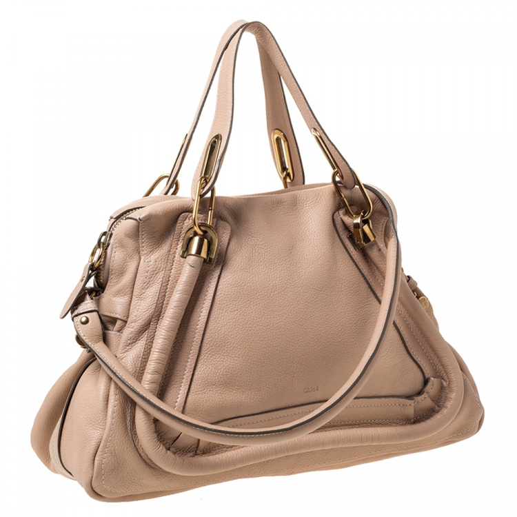 مملوكة مسبقًا Chloe Beige Leather Medium Paraty Shoulder Bag