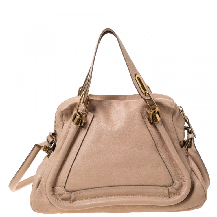 مملوكة مسبقًا Chloe Beige Leather Medium Paraty Shoulder Bag