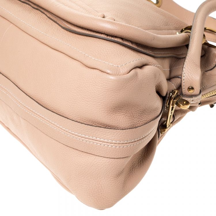 مملوكة مسبقً�ا Chloe Beige Leather Medium Paraty Shoulder Bag