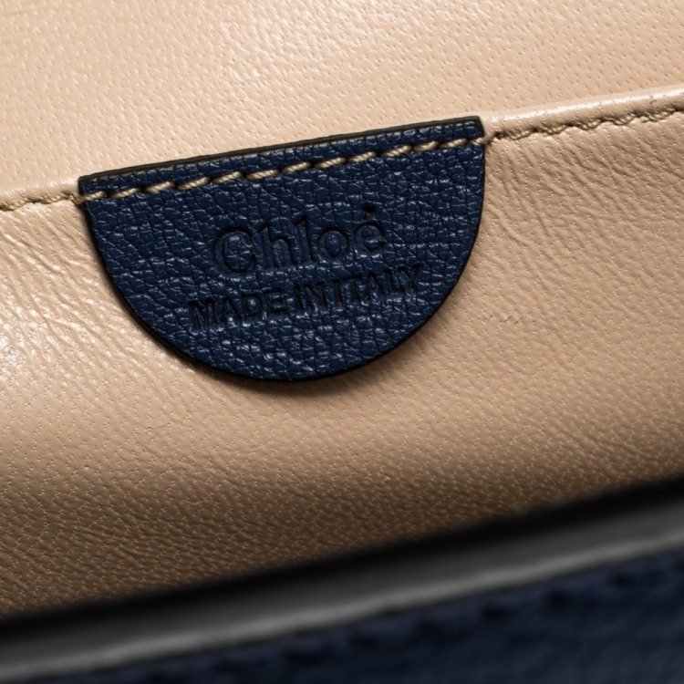 Pre Owned Chloe Blue Leather Large Elsie Shoulder Bag
