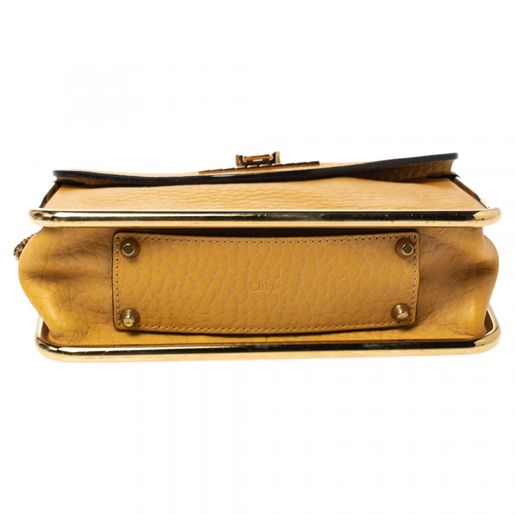 Pre Owned Chloe Mustard Leather Small Sally Shoulder Bag
