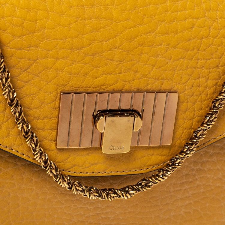 Pre Owned Chloe Mustard Leather Small Sally Shoulder Bag