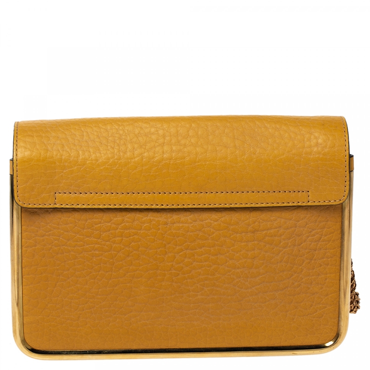 Pre Owned Chloe Mustard Leather Small Sally Shoulder Bag