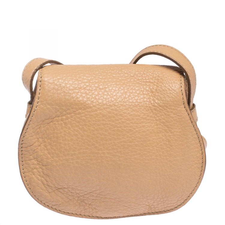 Pre Owned Chloe Beige Leather Mini Marcie Crossbody Bag