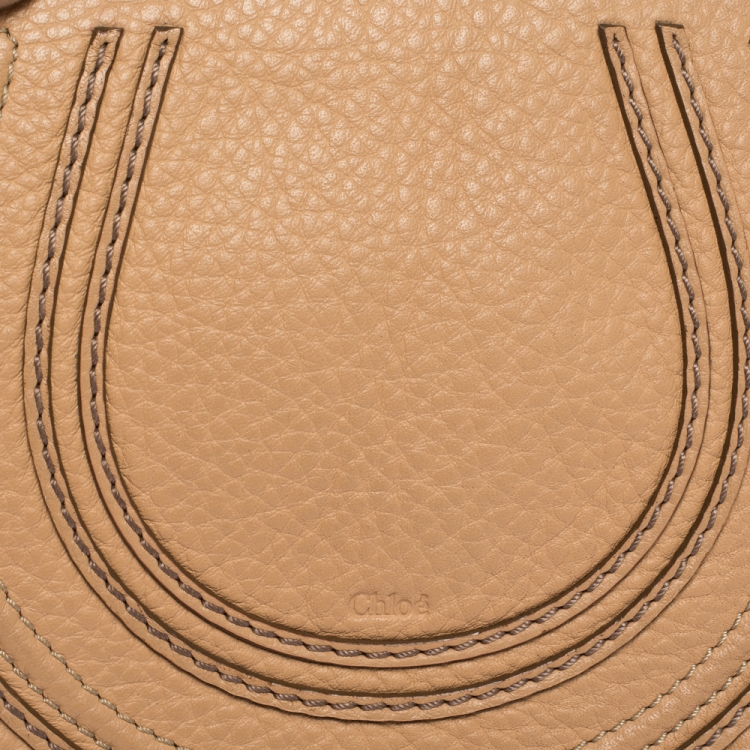 Pre Owned Chloe Beige Leather Mini Marcie Crossbody Bag