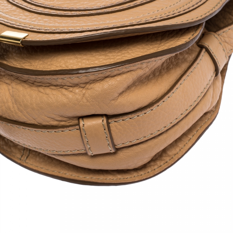 Pre Owned Chloe Beige Leather Mini Marcie Crossbody Bag