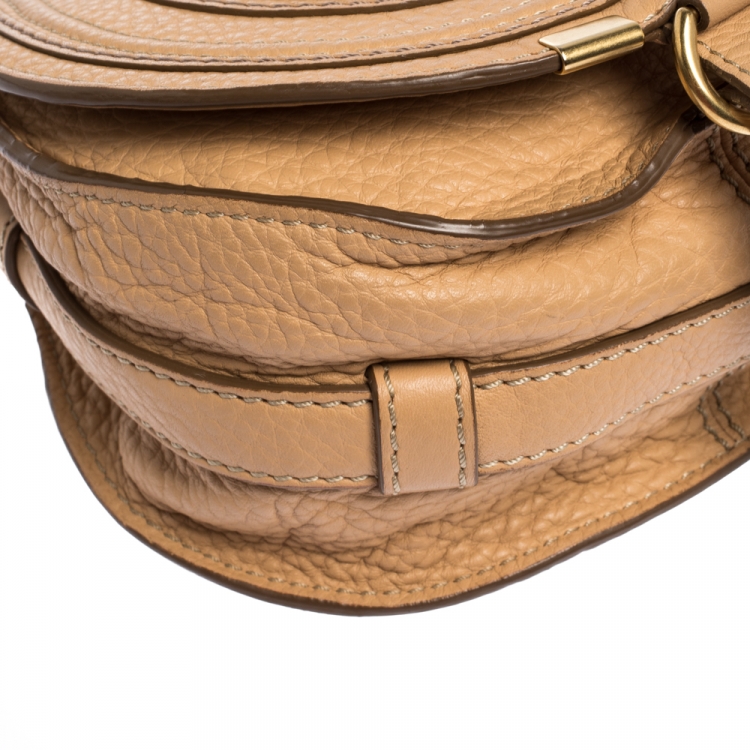 Pre Owned Chloe Beige Leather Mini Marcie Crossbody Bag