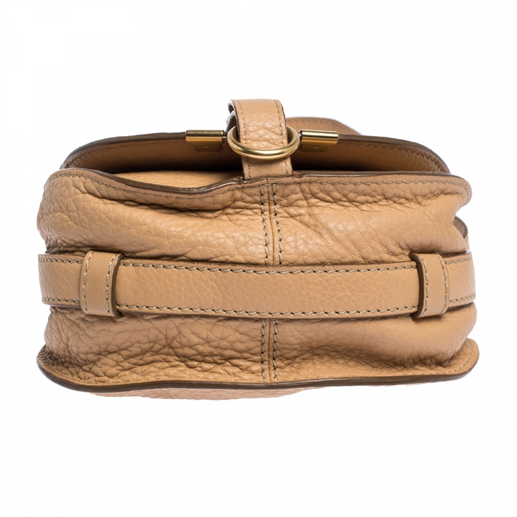 Pre Owned Chloe Beige Leather Mini Marcie Crossbody Bag
