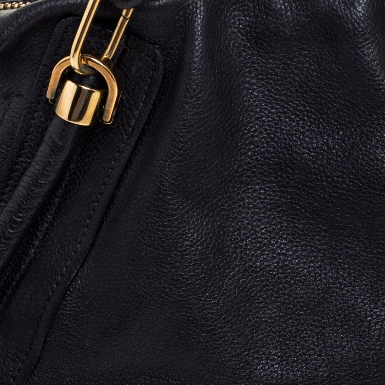 Pre Owned Chloe Black Leather Medium Paraty Shoulder Bag