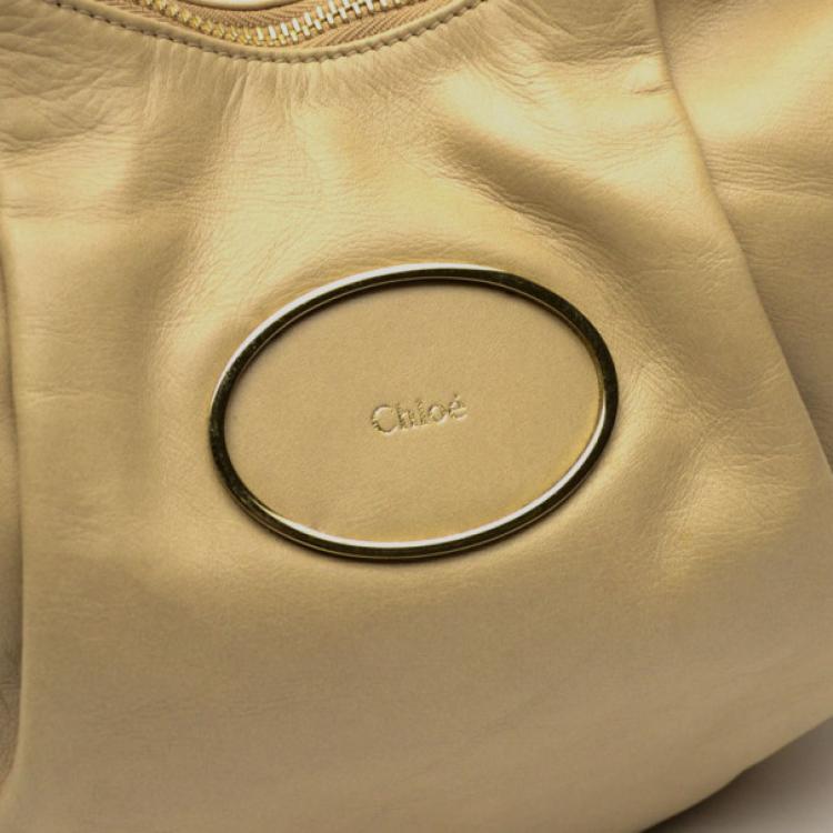 Pre Owned Chloé Gold Leather Large Ethel Hobo