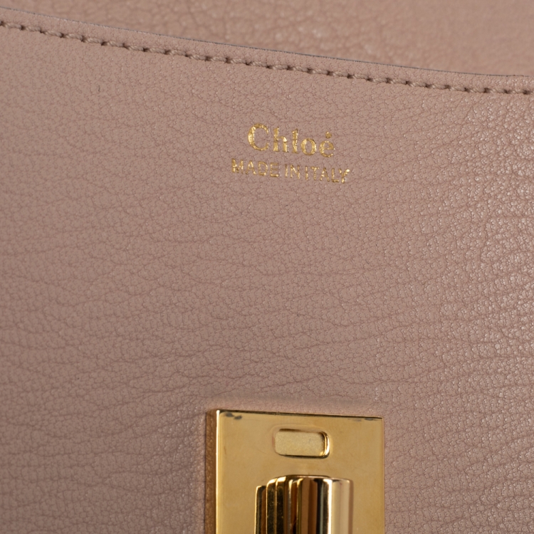 Pre Owned Chloe Beige Leather Small Drew Shoulder Bag