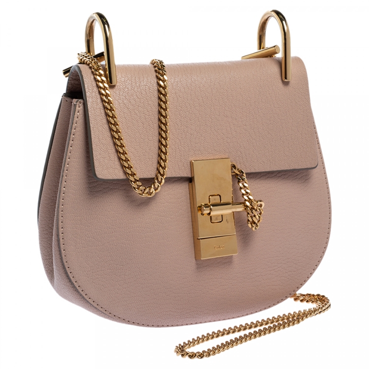 Pre Owned Chloe Beige Leather Small Drew Shoulder Bag
