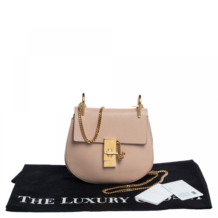 Pre Owned Chloe Beige Leather Small Drew Shoulder Bag