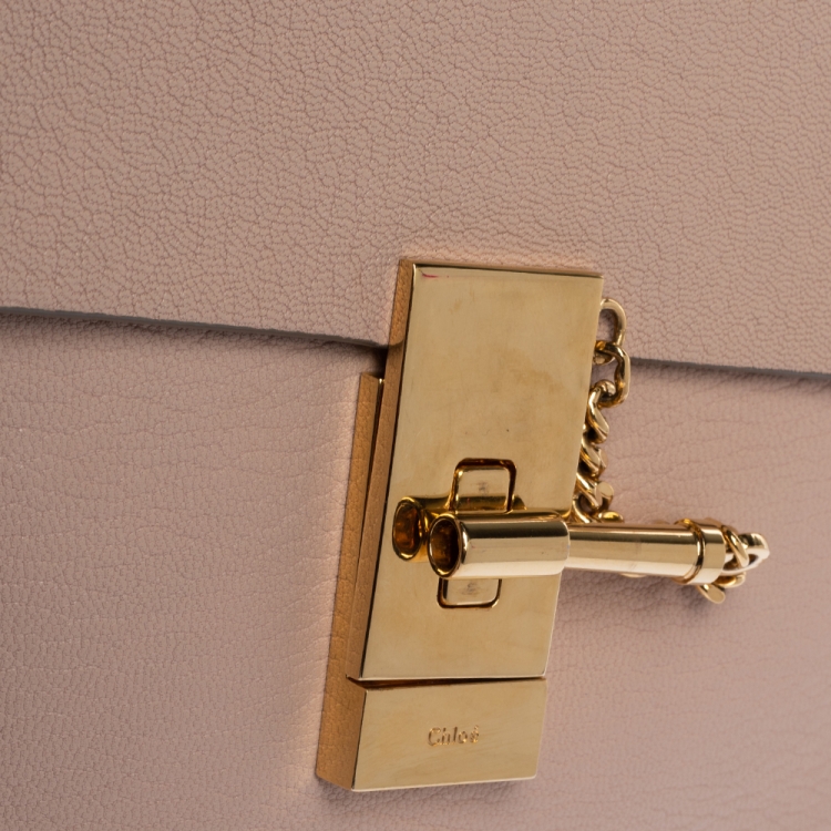 Pre Owned Chloe Beige Leather Small Drew Shoulder Bag