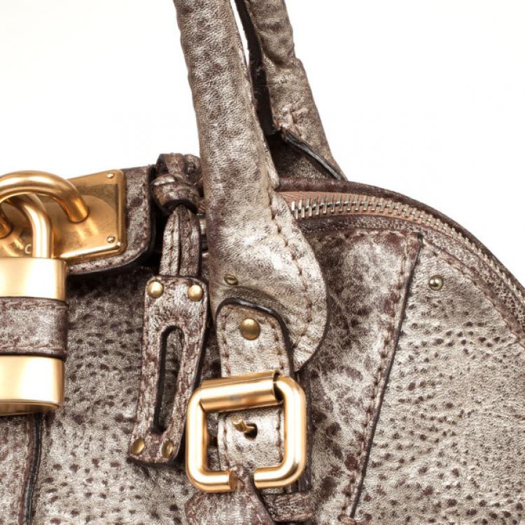 Pre Owned Chloe Metallic Leather Paddington Dome Bag