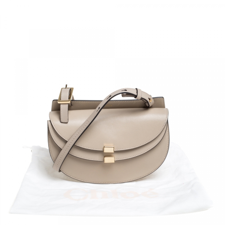 Pre Owned Chloe Beige Leather Mini Georgia Crossbody Bag