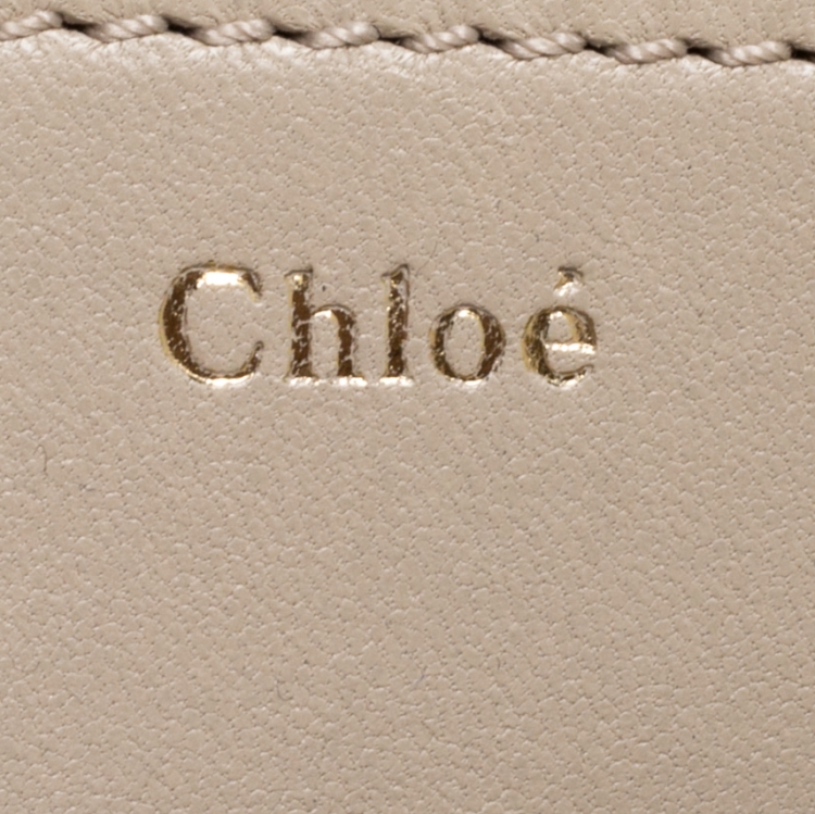 Pre Owned Chloe Beige Leather Mini Georgia Crossbody Bag