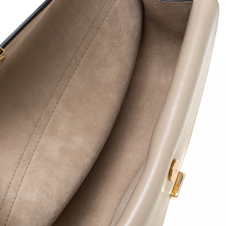 Pre Owned Chloe Beige Leather Mini Georgia Crossbody Bag