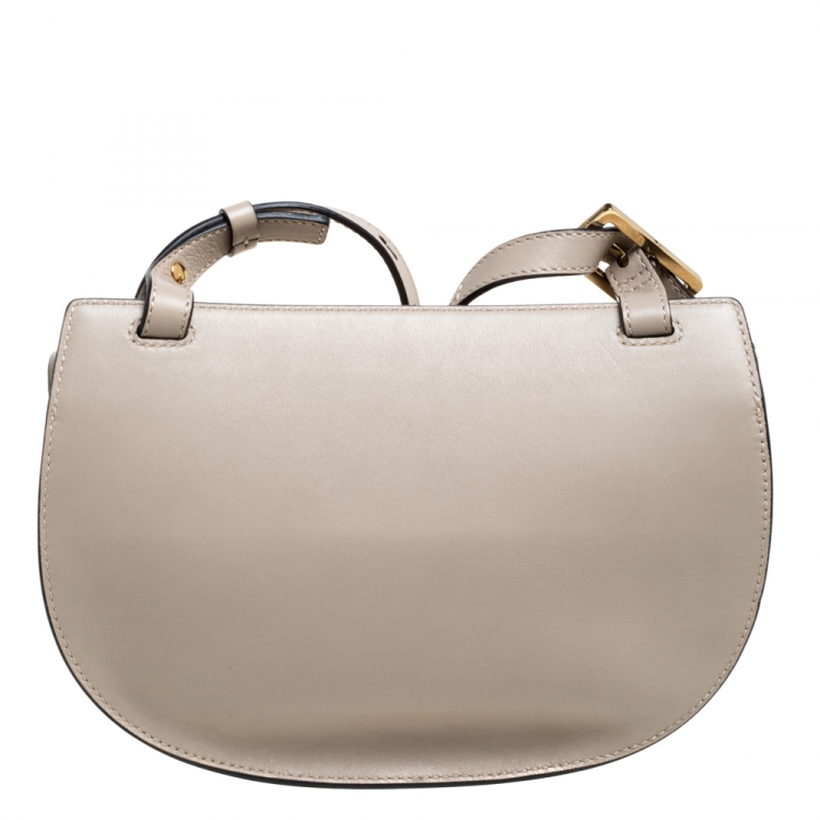 Pre Owned Chloe Beige Leather Mini Georgia Crossbody Bag
