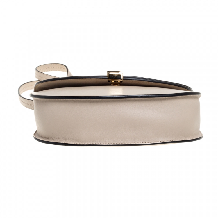 Pre Owned Chloe Beige Leather Mini Georgia Crossbody Bag