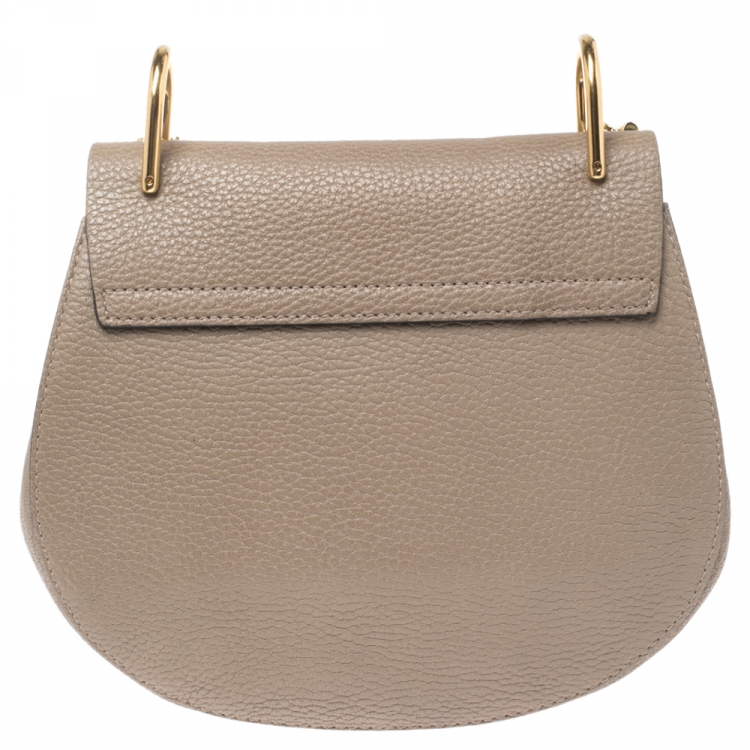 Pre Owned Chloe Beige Leather Small Drew Shoulder Bag