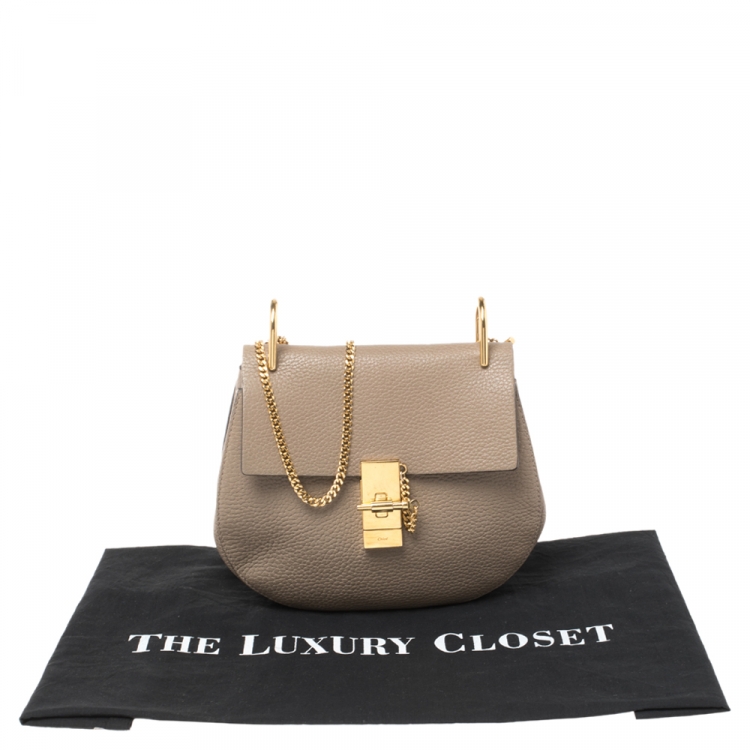 Pre Owned Chloe Beige Leather Small Drew Shoulder Bag