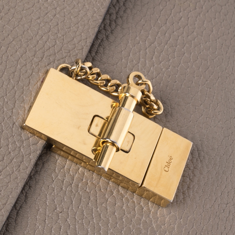 Pre Owned Chloe Beige Leather Small Drew Shoulder Bag