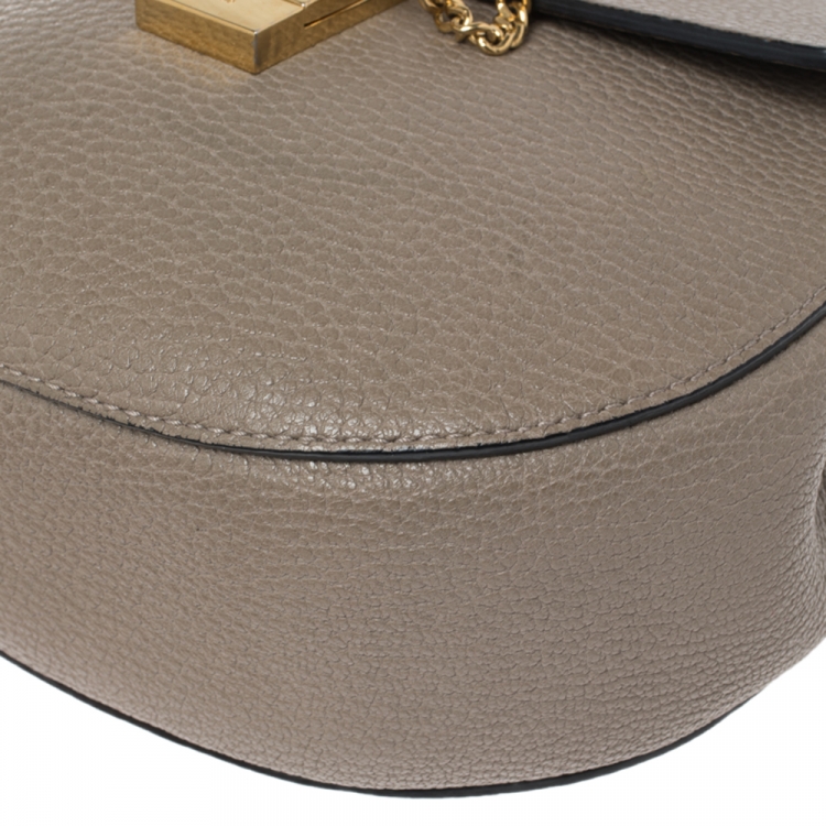 Pre Owned Chloe Beige Leather Small Drew Shoulder Bag