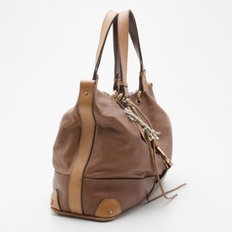 Pre Owned Chloe Brown Leather Kerala Large Tote