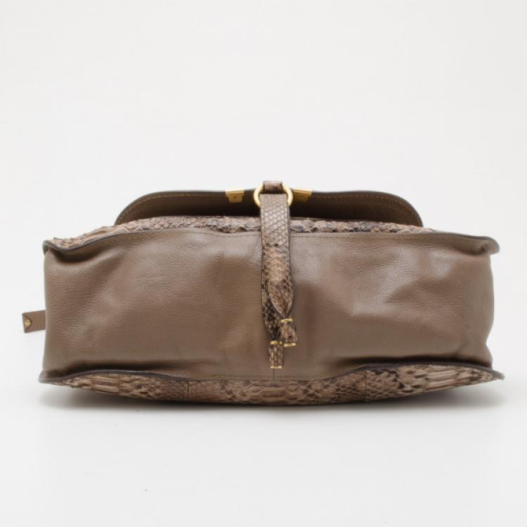 Pre Owned Chloe Grey Python Marcie Handbag