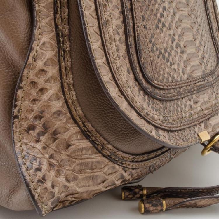 Pre Owned Chloe Grey Python Marcie Handbag