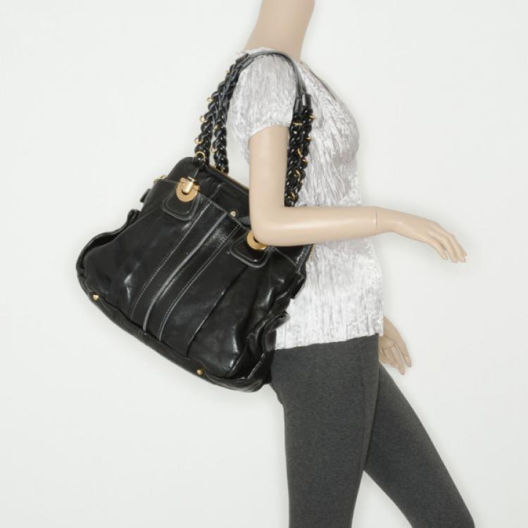 Pre Owned Chloe Black Leather Heloise Tote 