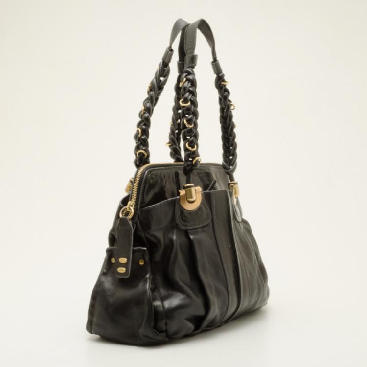 Pre Owned Chloe Black Leather Heloise Tote 