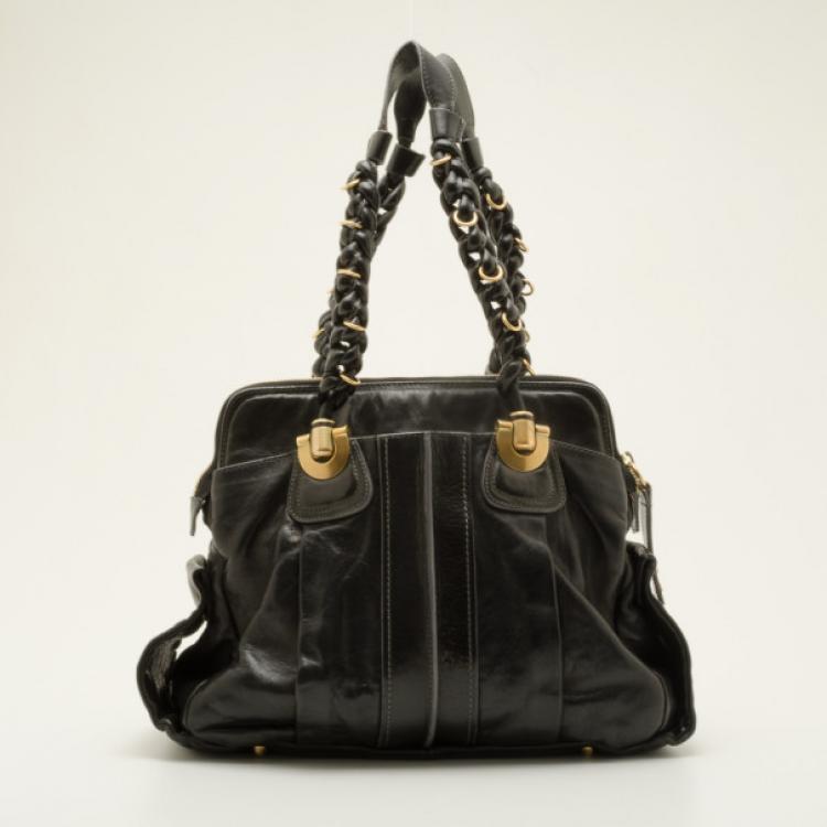 Pre Owned Chloe Black Leather Heloise Tote 