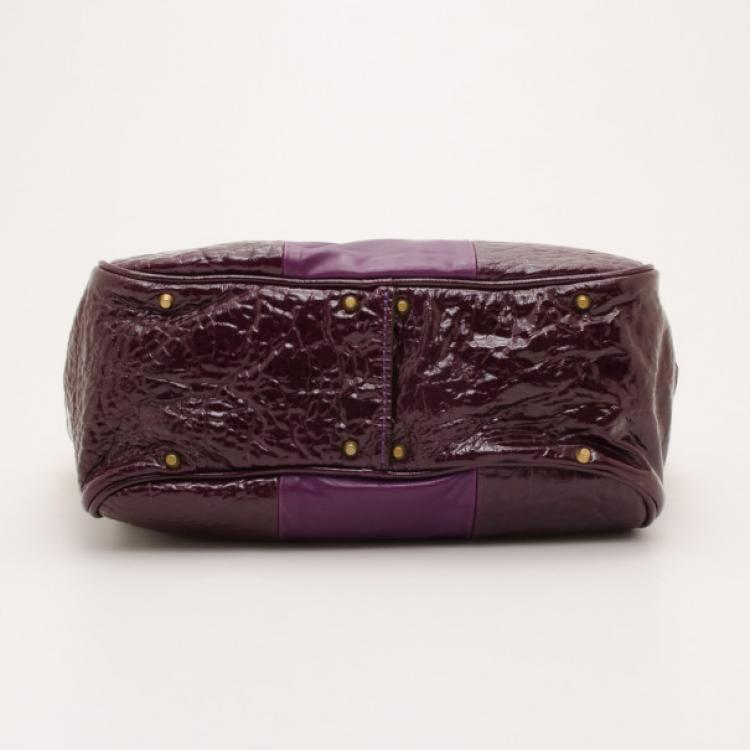 Pre Owned Chloe Purple Padlock Tote 