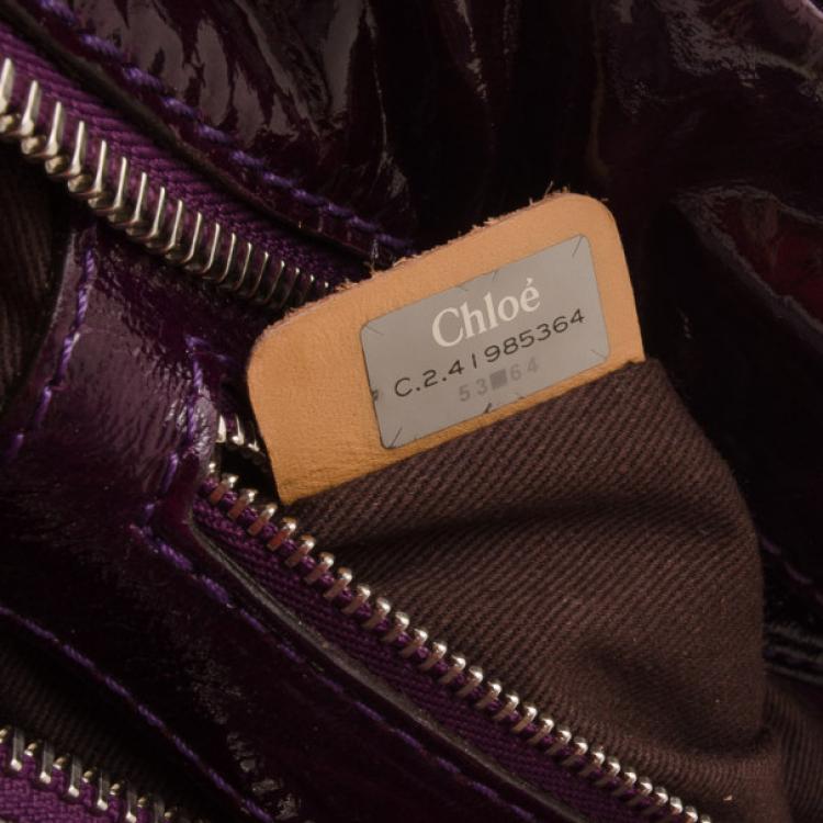 Pre Owned Chloe Purple Padlock Tote 