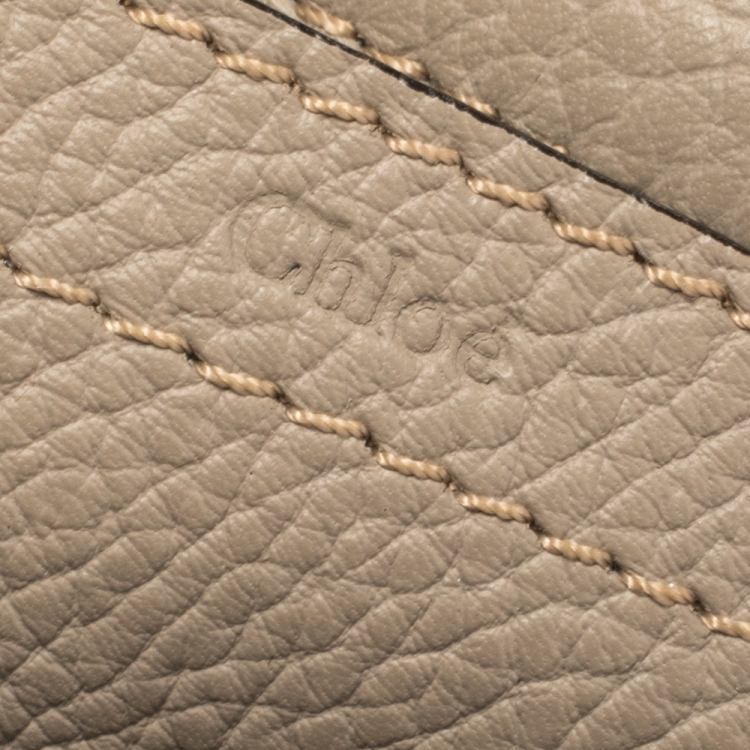 Pre Owned Chloe Taupe Leather Mini Marcie Crossbody Bag
