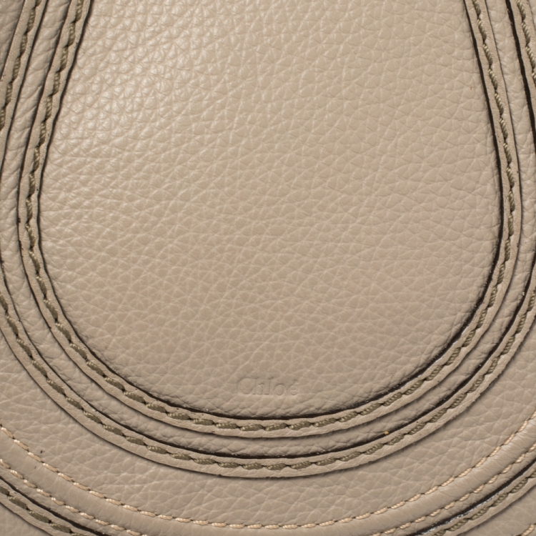 Pre Owned Chloe Taupe Leather Mini Marcie Crossbody Bag