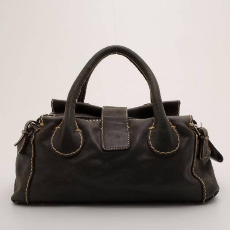 Pre Owned Chloe Brown Medium Edith Satchel