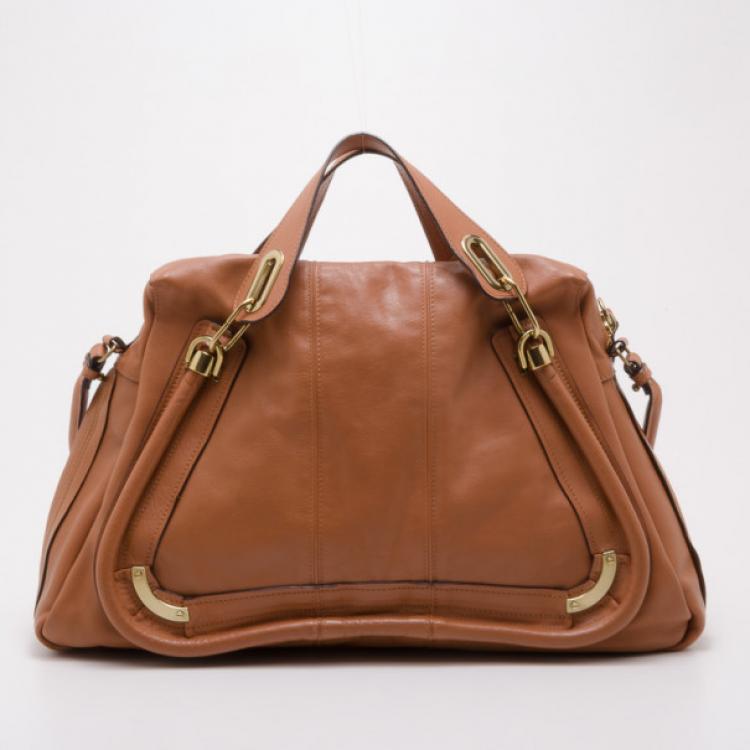 Pre Owned Chloe Tan Leather Paraty Limited Edition