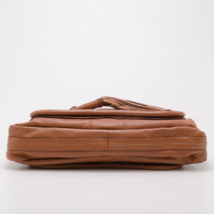 Pre Owned Chloe Tan Leather Paraty Limited Edition