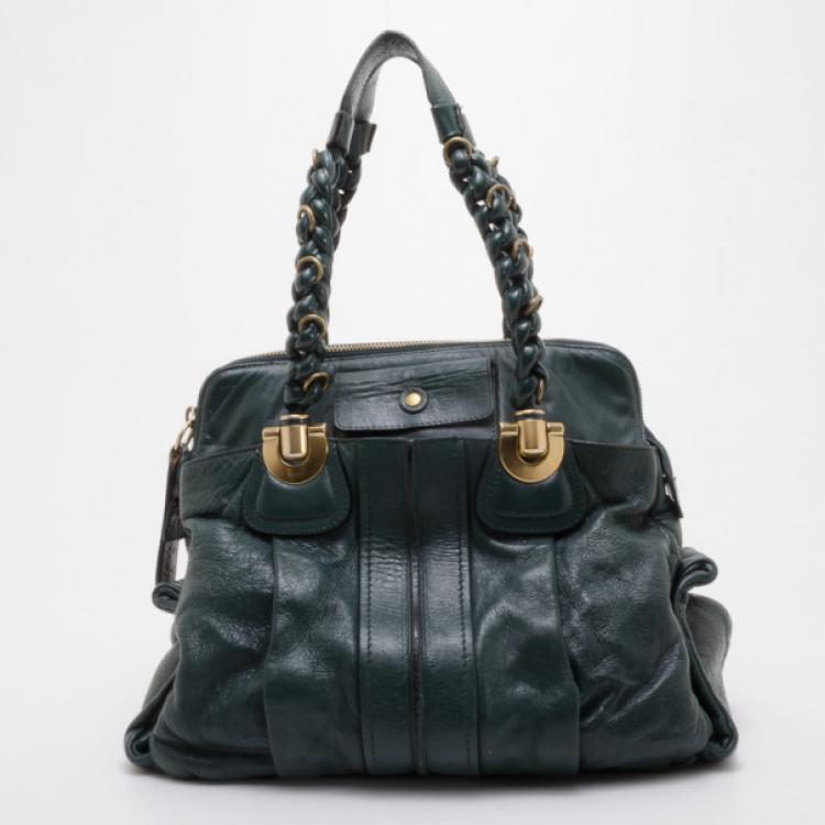 Pre Owned Chloe Forest Green Large Heloise Tote