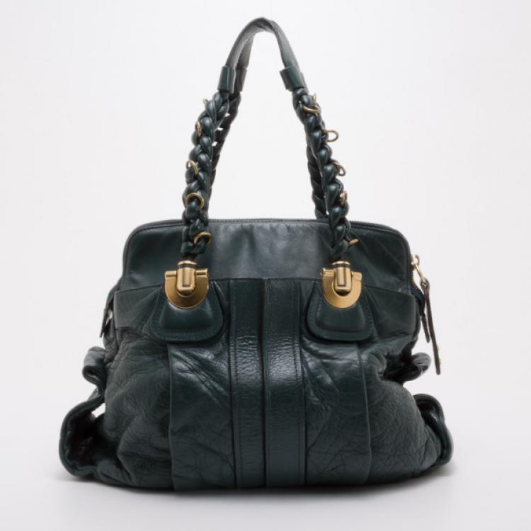 Pre Owned Chloe Forest Green Large Heloise Tote