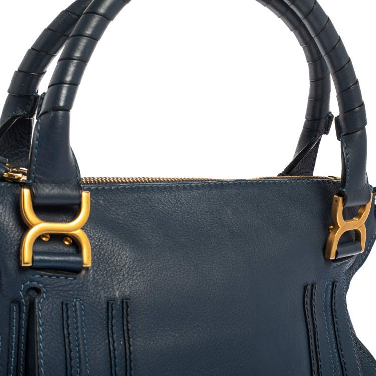 Pre Owned Chloe Blue Leather Medium Marcie Shoulder Bag