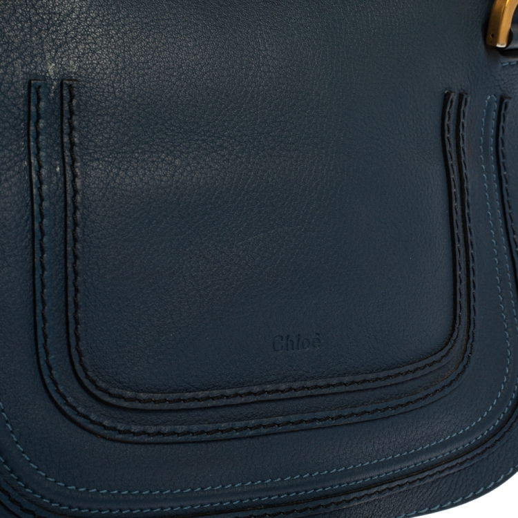 Pre Owned Chloe Blue Leather Medium Marcie Shoulder Bag