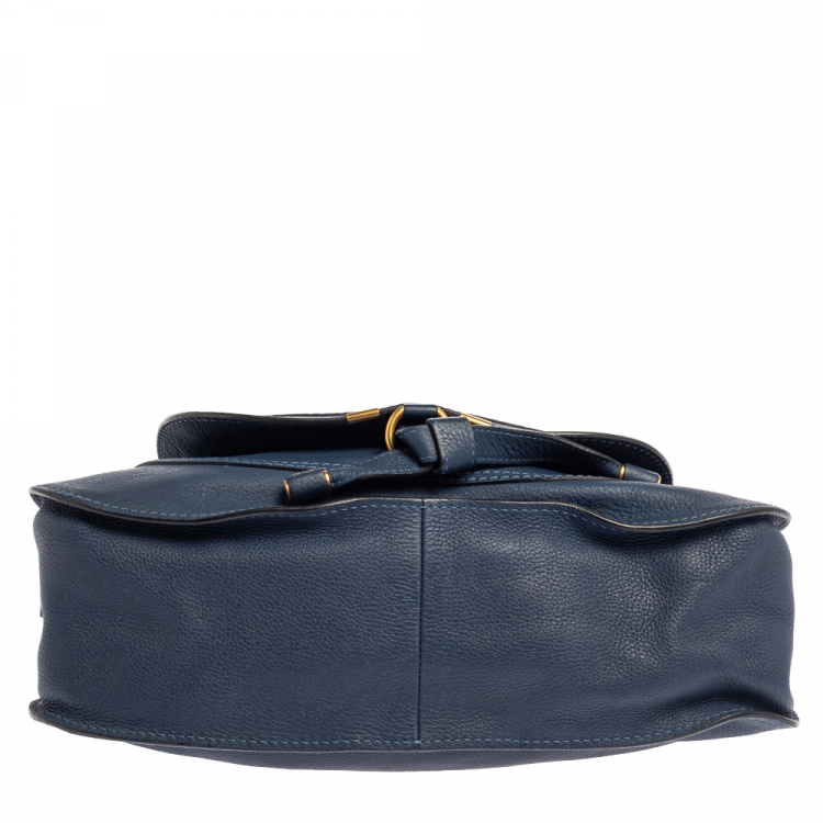 Pre Owned Chloe Blue Leather Medium Marcie Shoulder Bag