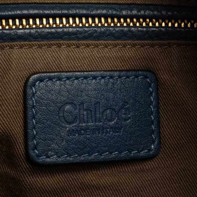 Pre Owned Chloe Blue Leather Medium Marcie Shoulder Bag