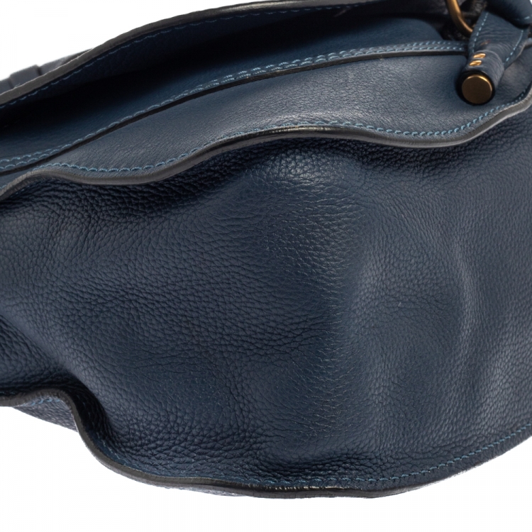 Pre Owned Chloe Blue Leather Medium Marcie Shoulder Bag