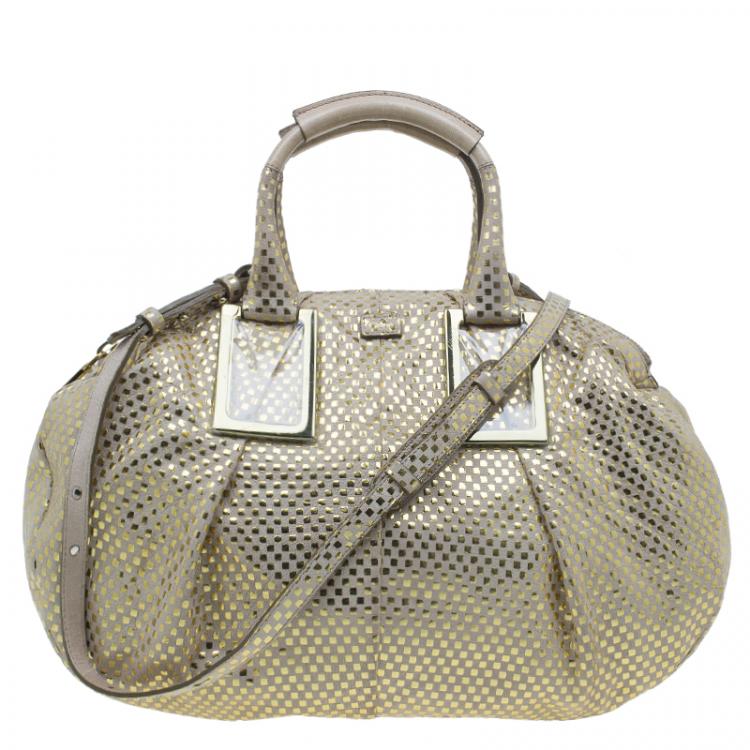 Pre Owned Chloe Metallic Gold Leather Ethel Satchel