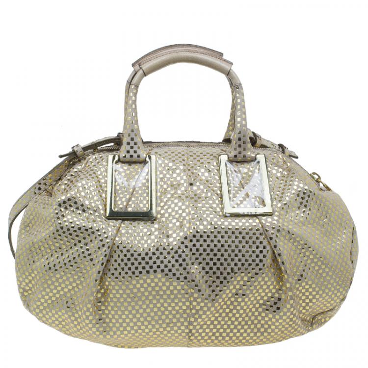 Pre Owned Chloe Metallic Gold Leather Ethel Satchel